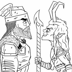 Loki boyama sayfası,  coloring page, Komik Loki ve Thor, 