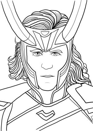 Loki boyama sayfası,  coloring page, Yüz Loki Yakışıklı, 