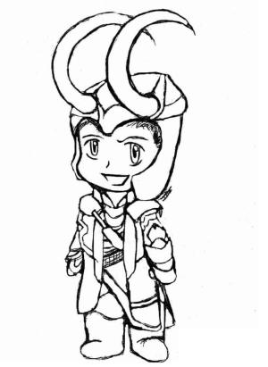 Loki boyama sayfası,  coloring page, Chibi Loki Eğlenceli, 