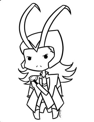 Loki boyama sayfası,  coloring page, Chibi Loki, 