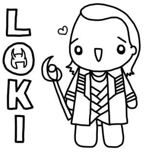 Loki boyama sayfası,  coloring page, Kawaii Loki, 