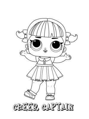 LOL Bebek boyama sayfası, LOL Surprise Doll coloring page, Cheer Kaptan Lol Surpriz Bebek, 