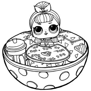 LOL Bebek boyama sayfası, LOL Surprise Doll coloring page, Bir Kasede Kız Kardeş salıncak, 