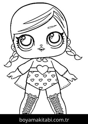LOL Bebek boyama sayfası – çizgi film temalı, basit çizim