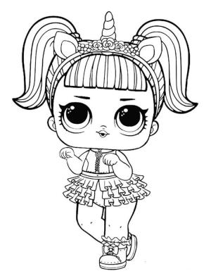 LOL Bebek boyama sayfası, LOL Surprise Doll coloring page, Tek Boynuzlu Lol Bebek, 