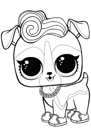 LOL Evcil Hayvanlar boyama sayfası,  coloring page, Köpek yavrusu DJ K9 LOL Evcil Hayvanlar, 