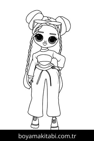 LOL OMG boyama sayfası – çizgi film temalı, basit çizim