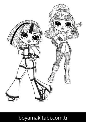 LOL OMG boyama sayfası – çizgi film temalı, basit çizim