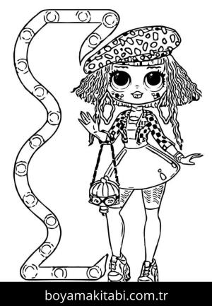 LOL OMG boyama sayfası – basit çizim, kolay boyama