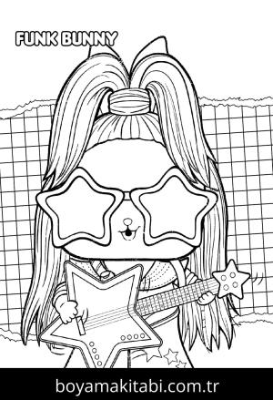 LOL Surprise boyama sayfası – basit çizim, kolay boyama