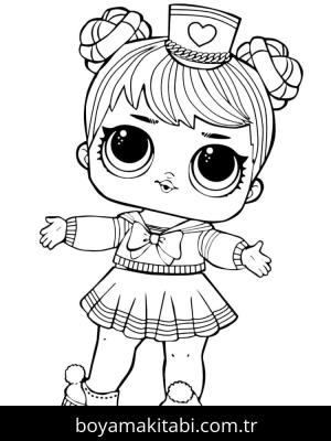 LOL Surprise boyama sayfası – çizgi film temalı, basit çizim