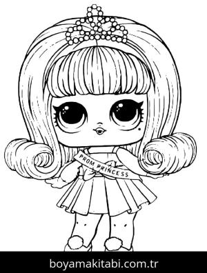 LOL Surprise boyama sayfası – çizgi film temalı, basit çizim