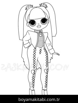 LOL Surprise boyama sayfası – basit çizim, kolay boyama