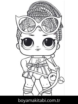 LOL Surprise boyama sayfası – çizgi film temalı, basit çizim