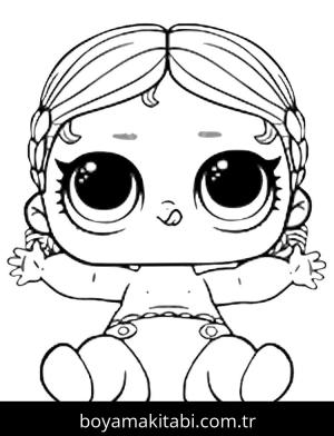 LOL Surprise boyama sayfası – çizgi film temalı, basit çizim
