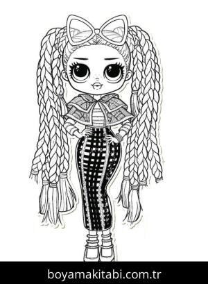 LOL Surprise boyama sayfası – basit çizim, kolay boyama