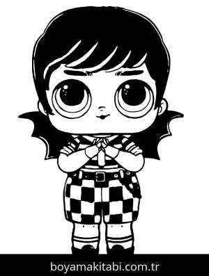 LOL Surprise boyama sayfası – sevimli karakter, sanatsal çalışma