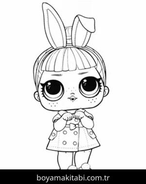 LOL Surprise boyama sayfası – çizgi film temalı, basit çizim