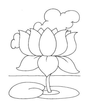 Lotus boyama sayfası,  coloring page, Basit Lotus, 