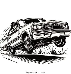 Lowrider boyama sayfası – yaratıcılığı geliştirir, keyifli zaman