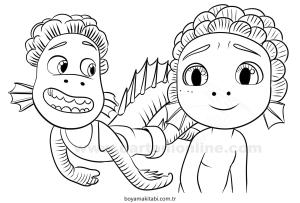 Luca boyama sayfası – çizgi film temalı, basit çizim