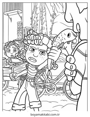 Luca boyama sayfası – sevimli karakter, sanatsal çalışma