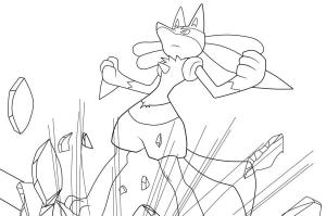 Lucario boyama sayfası,  coloring page, Güçlü Lucario Sevimli, 