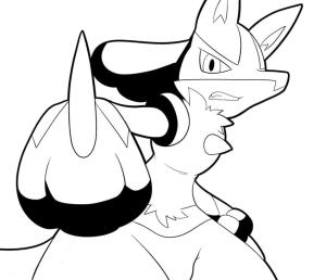 Lucario boyama sayfası,  coloring page, Lucario Yumruk, 