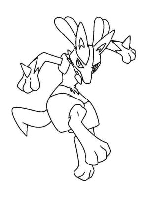 Lucario boyama sayfası,  coloring page, Muhteşem Lucario, 