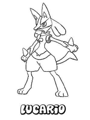 Lucario boyama sayfası,  coloring page, Pokemon Lucario Bedava, 