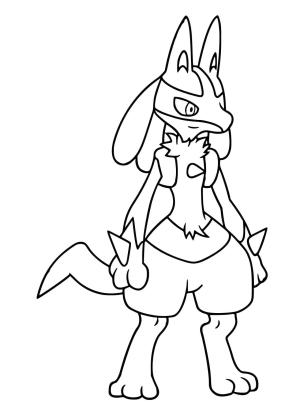 Lucario boyama sayfası,  coloring page, Lucario Yazdırılabilir Sevimli, 