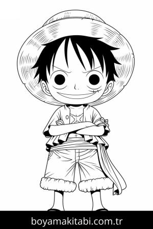 Luffy boyama sayfası – renkli çizimler, okul öncesi