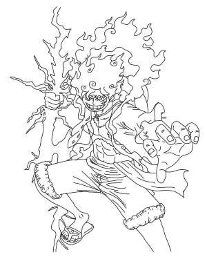 Luffy boyama sayfası,  coloring page, Luffy temel çizimini, 