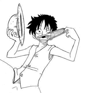 Luffy boyama sayfası,  coloring page, Aptal Luffy, 