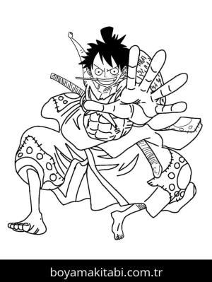 Luffy boyama sayfası – çocuklar için, çizgi film temalı