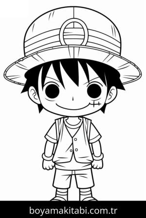 Luffy boyama sayfası – eğitici aktivite, yaratıcılık