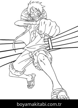 Luffy boyama sayfası – sevimli karakter, sanatsal çalışma