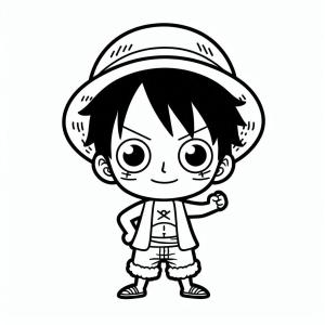 Luffy boyama sayfası,  coloring page, Luffy chibi’yi çiz, 