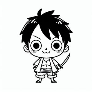 Luffy boyama sayfası,  coloring page, Luffy sevimli çiz, 