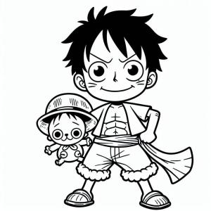 Luffy boyama sayfası,  coloring page, Luffy ve chopper çiz, 