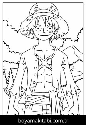 Luffy boyama sayfası – evde etkinlik, ücretsiz yazdır