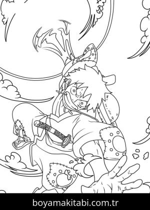 Luffy boyama sayfası – okul öncesi, evde etkinlik