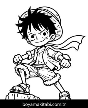 Luffy boyama sayfası – eğlenceli etkinlik, el becerilerini geliştirir