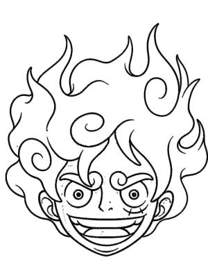 Luffy boyama sayfası,  coloring page, Luffy Gear 5 yüzünü çiz, 