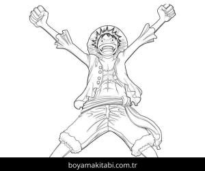Luffy boyama sayfası – kolay boyama, eğitici aktivite