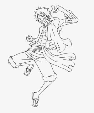 Luffy boyama sayfası,  coloring page, Luffy Zıplama, 