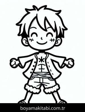 Luffy boyama sayfası – keyifli zaman, renkli çizimler
