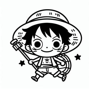 Luffy boyama sayfası,  coloring page, Luffy temel kolay çizimini, 