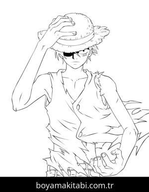 Luffy boyama sayfası – sanatsal çalışma, çocuklar için