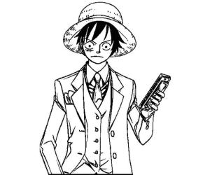 Luffy boyama sayfası,  coloring page, Romantik Luffy, 